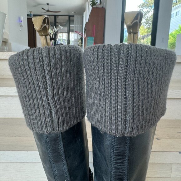 Cole Haan Nike Air Sole Whitley Knit Cuff Knee High Slip On Boots Size 8 - Picture 9 of 16